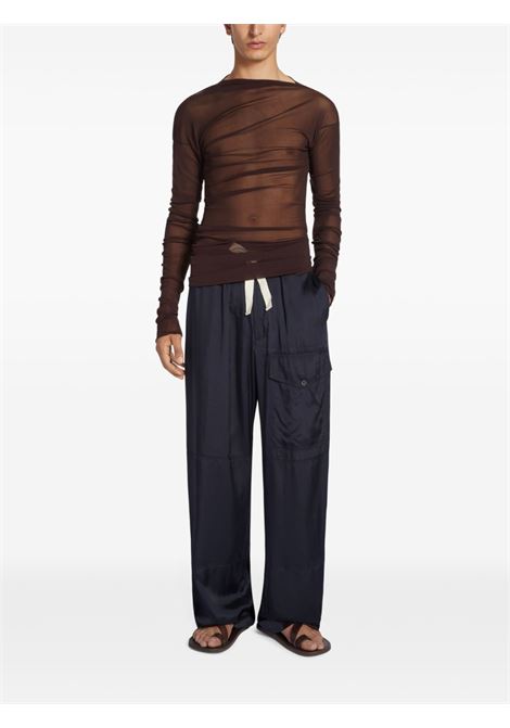 draped tee man brown DRIES VAN NOTEN | 251-021127-1513703